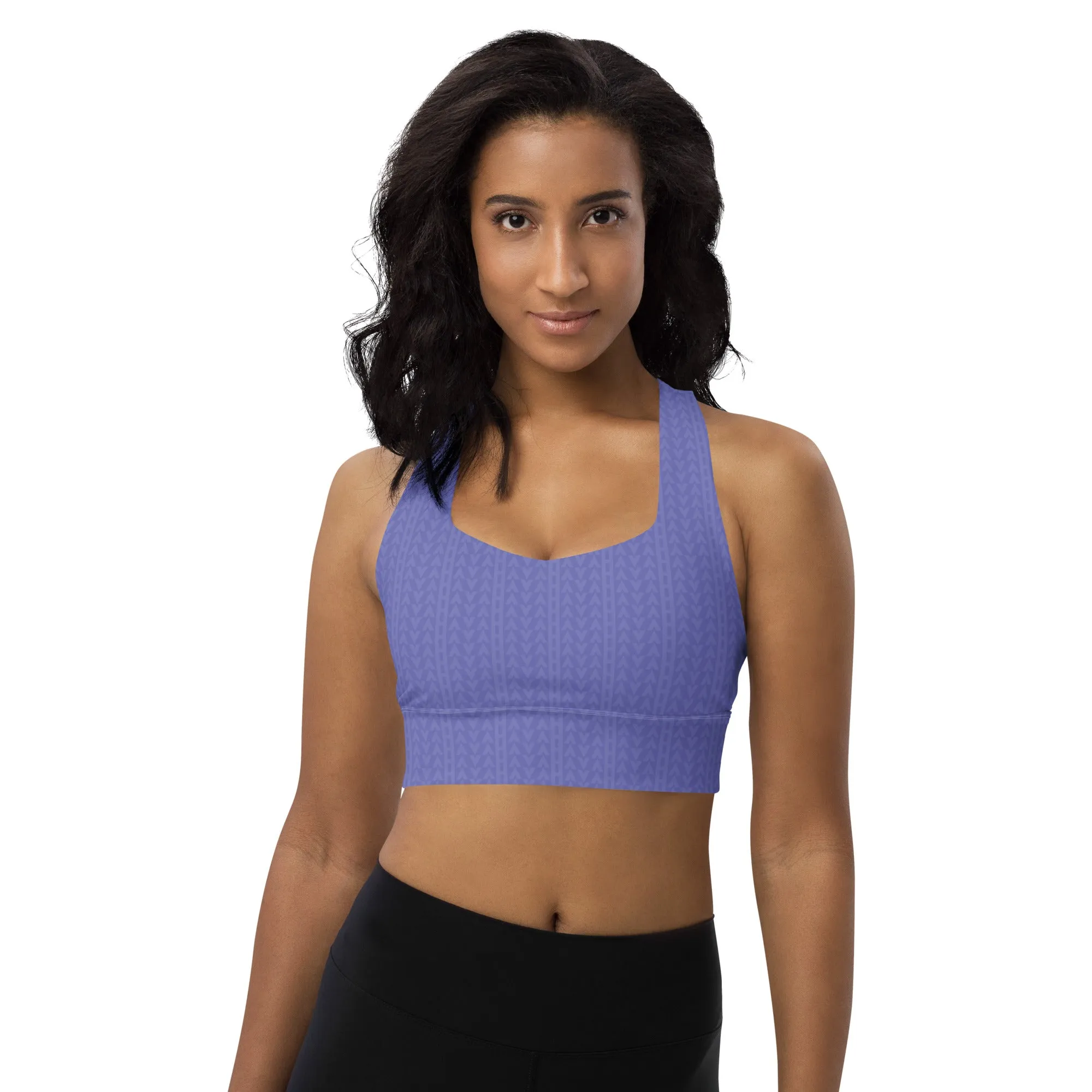 Lavender Bloom Longline Sports Bra