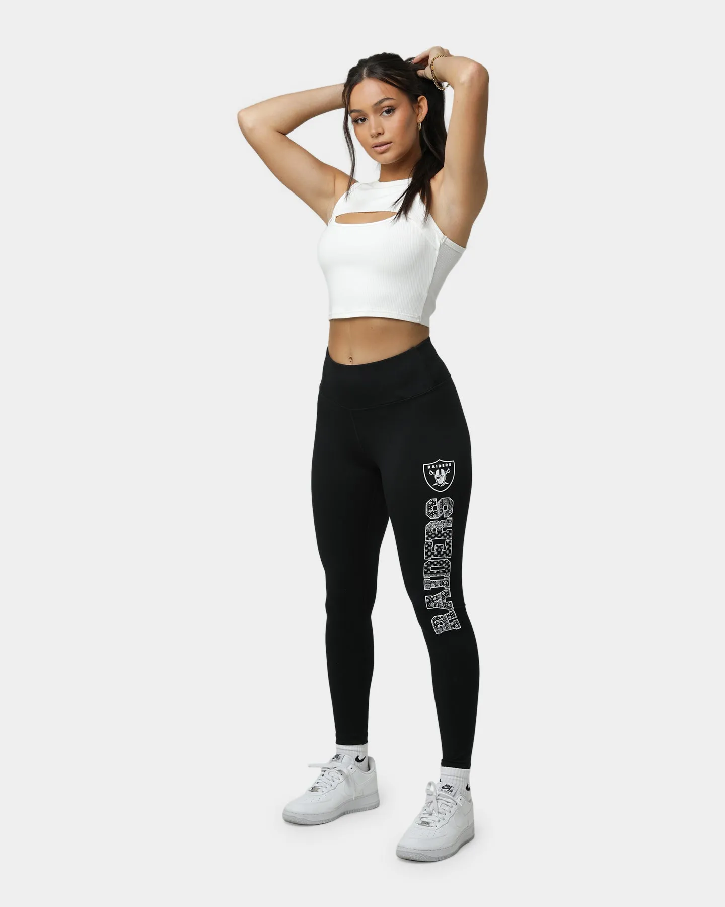 Majestic Athletic Women's Las Vegas Raiders Paisley Wordmark Leggings Black