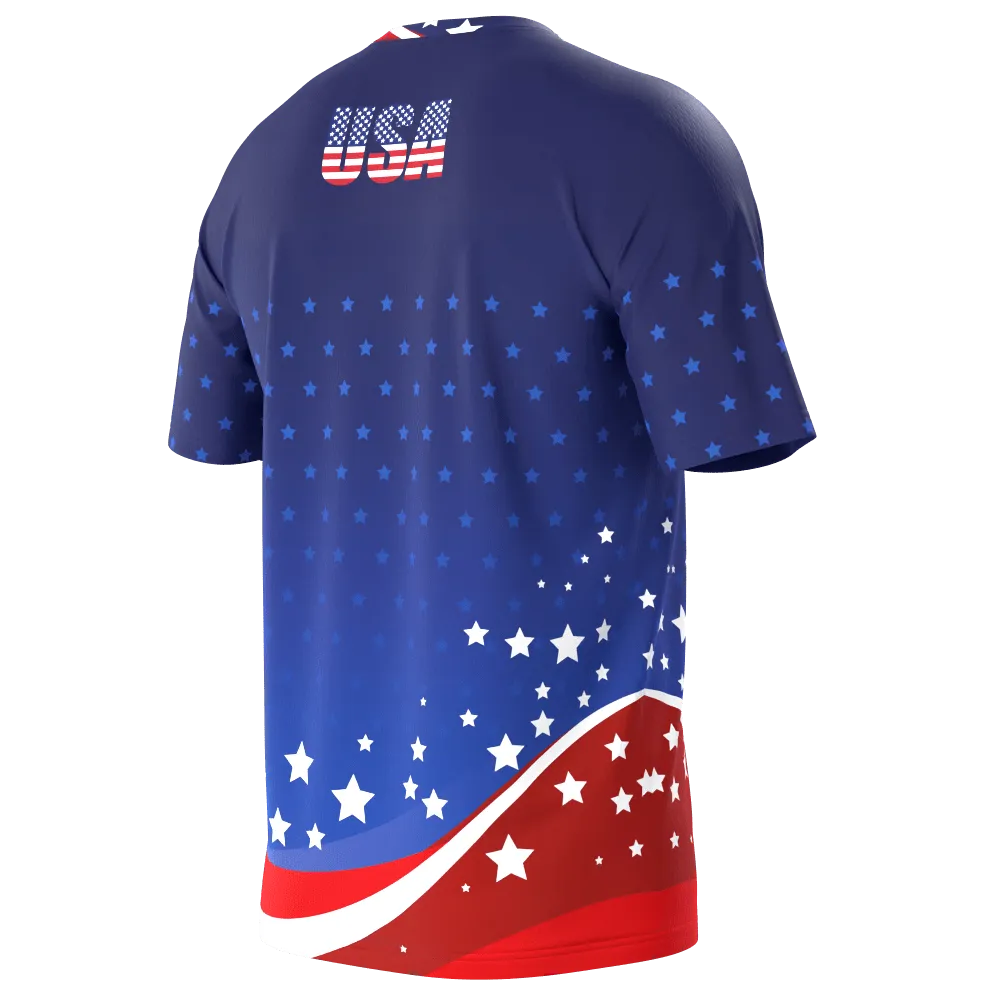 Men's American Stars and Stripes USA Icon Short Sleeve Running Shirt