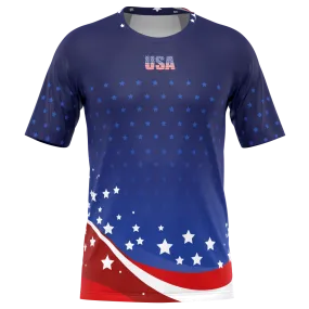 Men's American Stars and Stripes USA Icon Short Sleeve Running Shirt