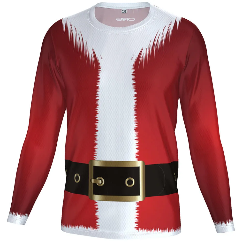 Men's Santa Claus Christmas Suit Long Sleeve Running Shirt