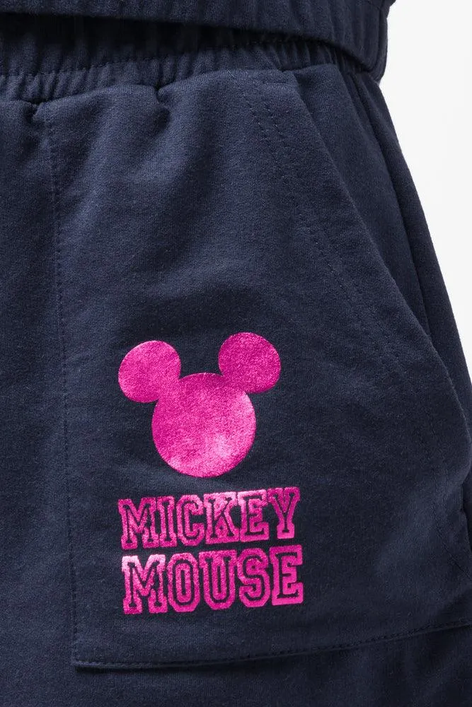 Mickey Mouse Jogger Shorts Navy