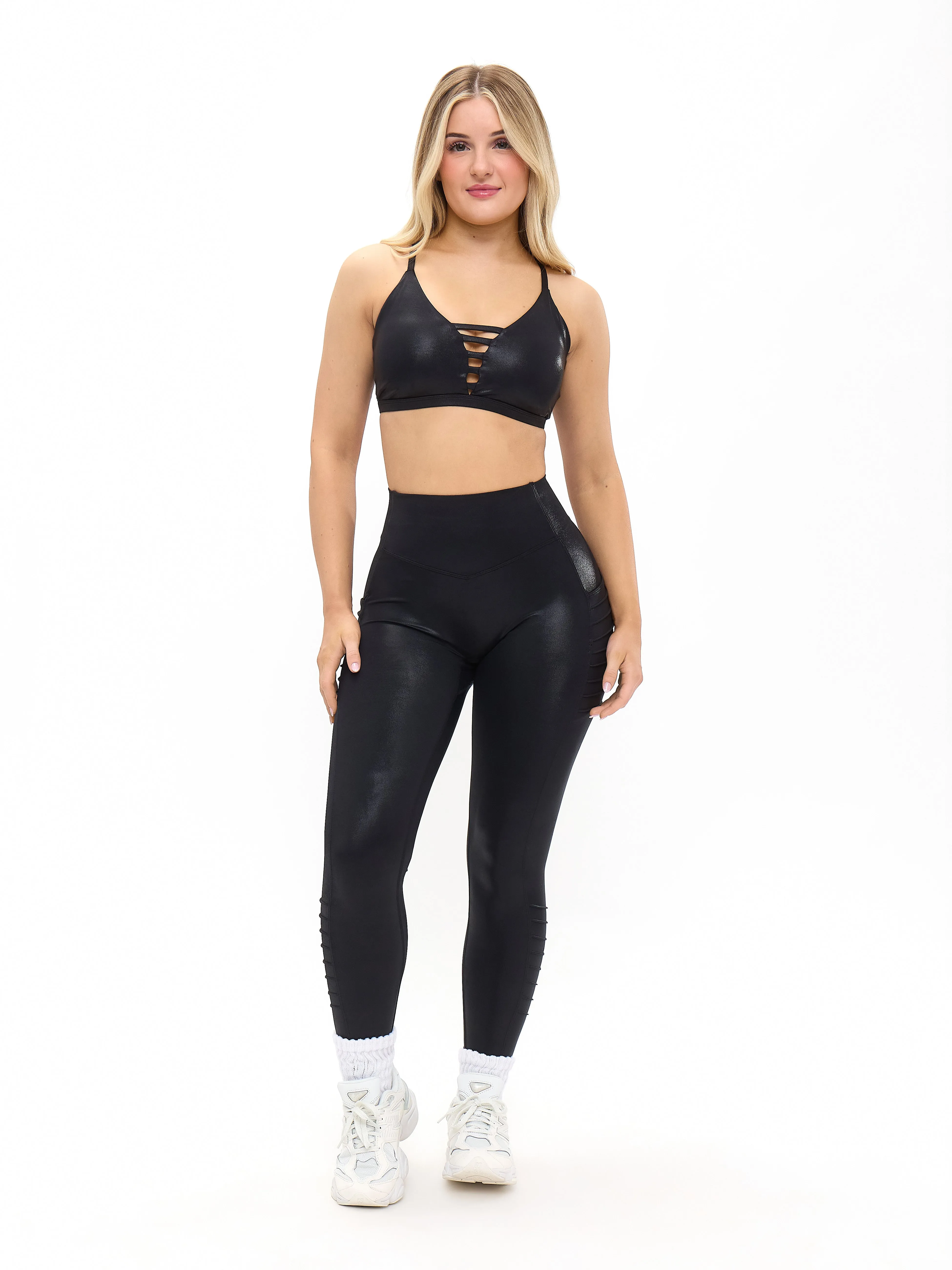 Moto Pocket Legging - Black Patent