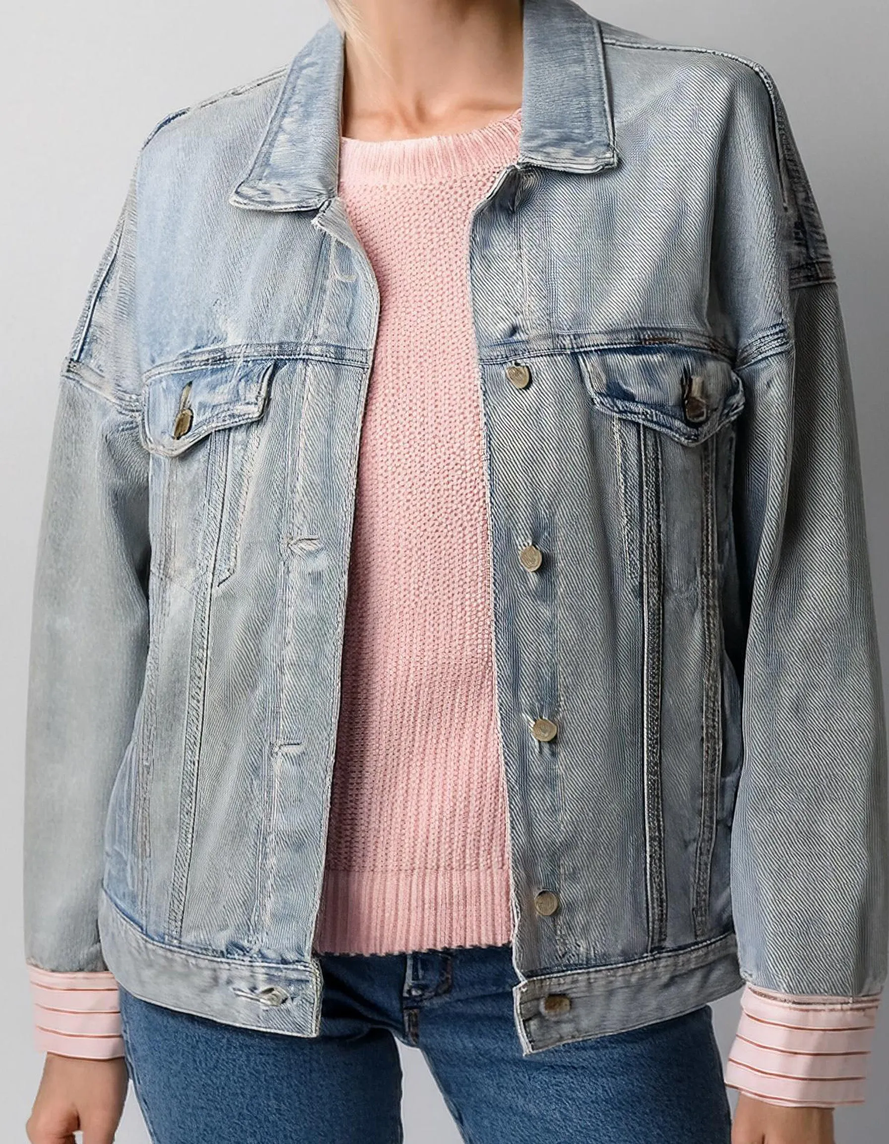 Pale Blue Oversized Denim Jacket