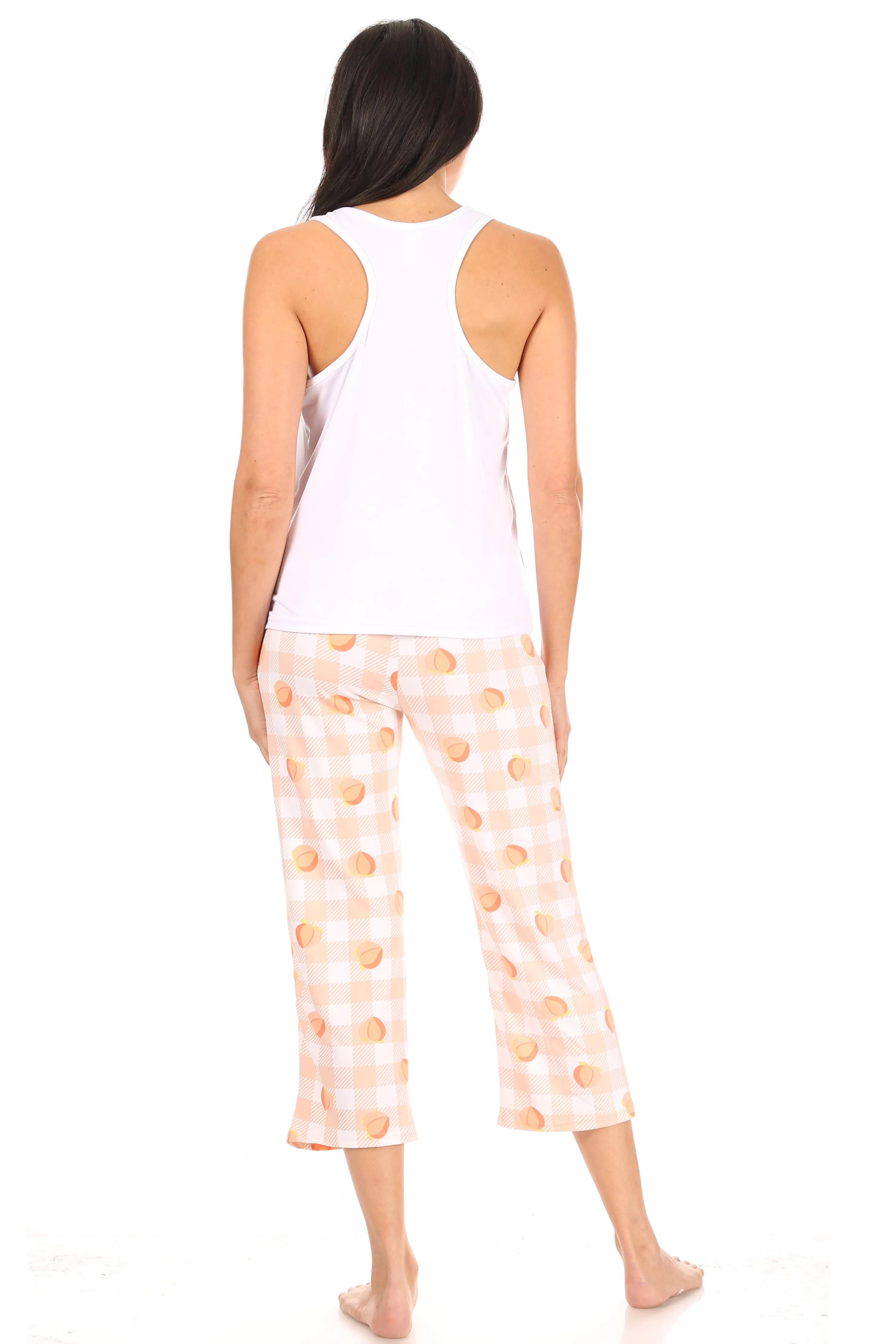 Peachy Racerback Tank and Capri Pant Pajama Set