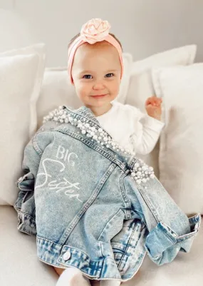 Personalised Kids Denim Jacket - Pearl