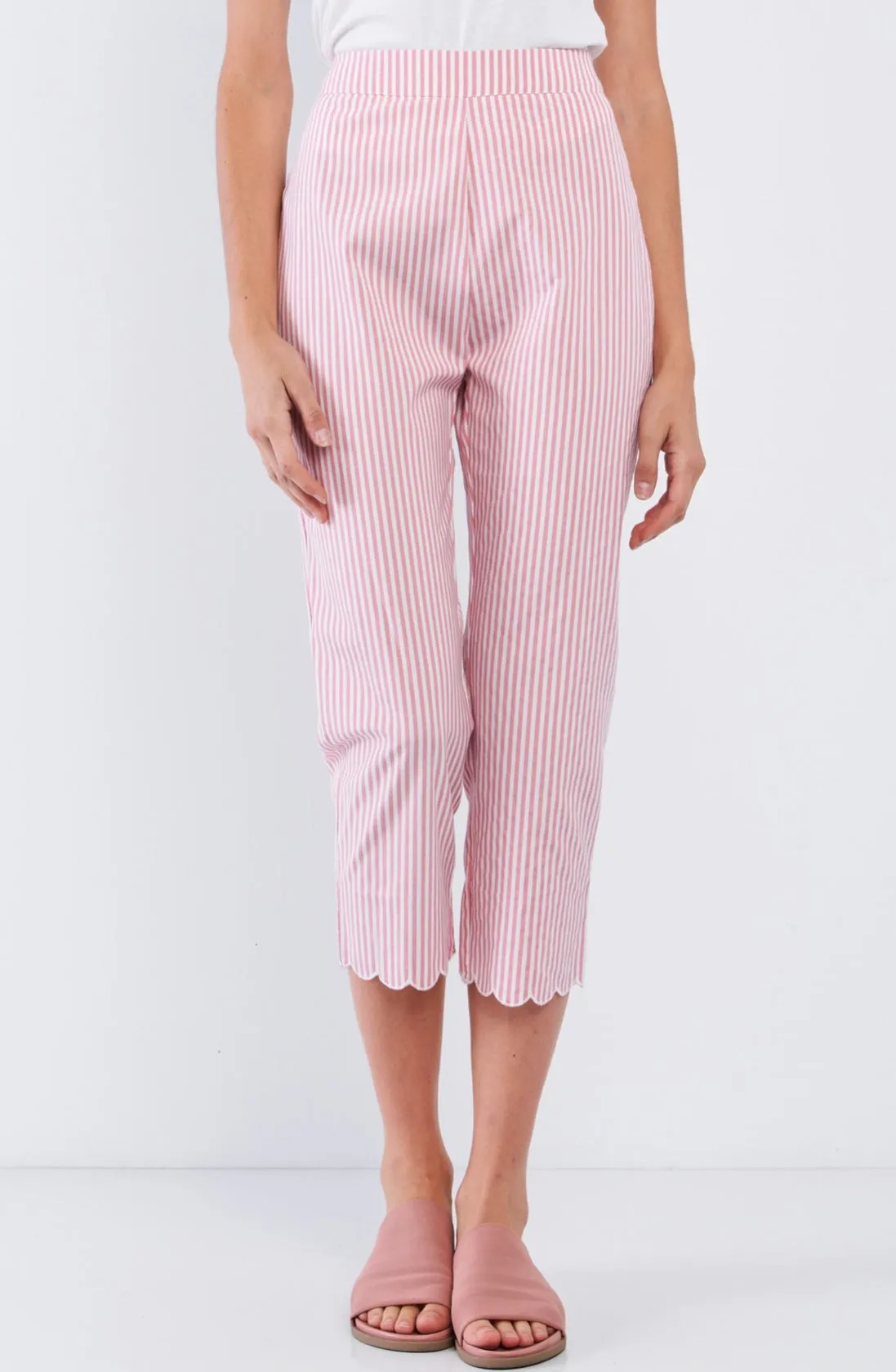 Pink & White Striped Pants