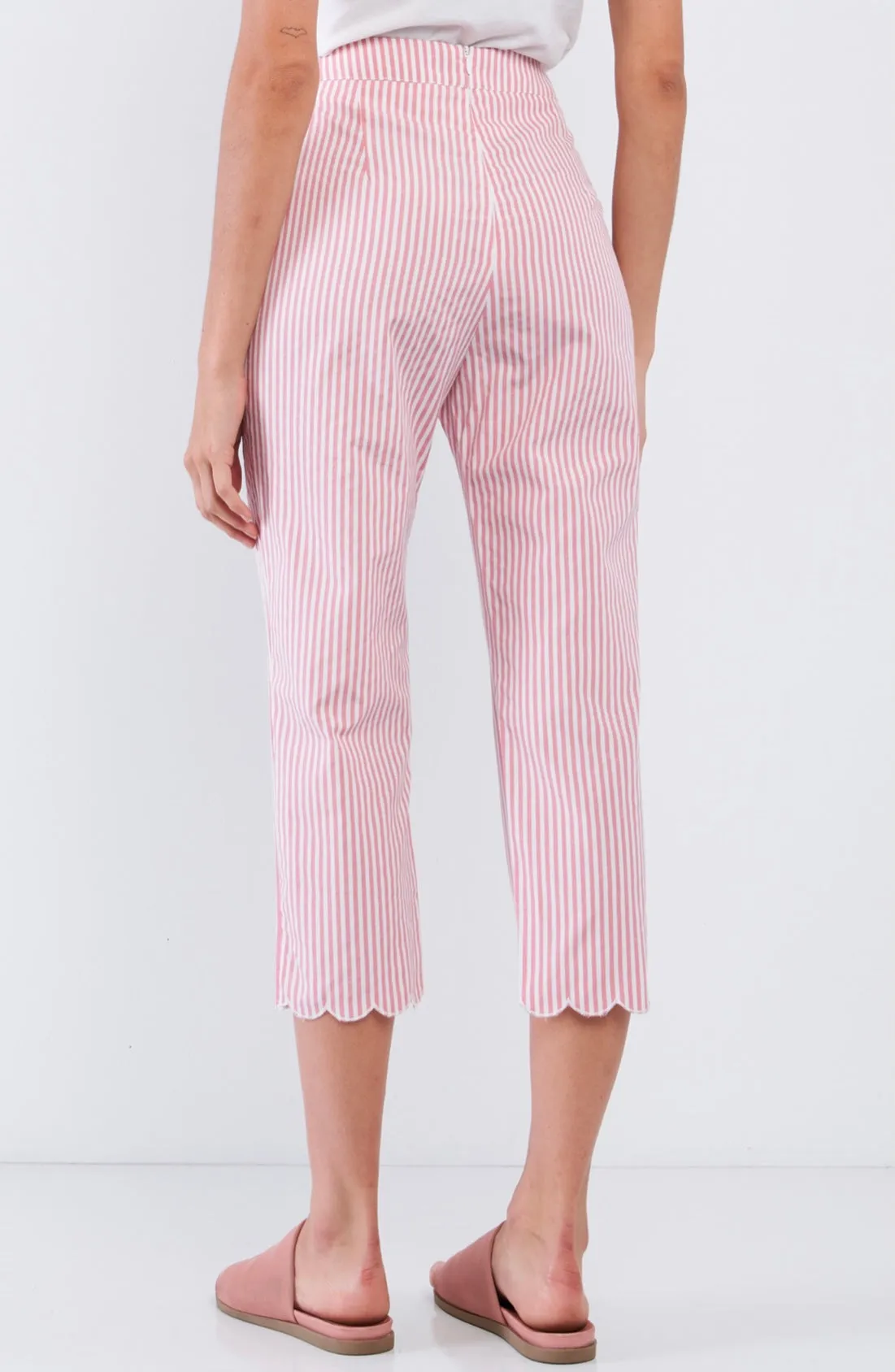 Pink & White Striped Pants