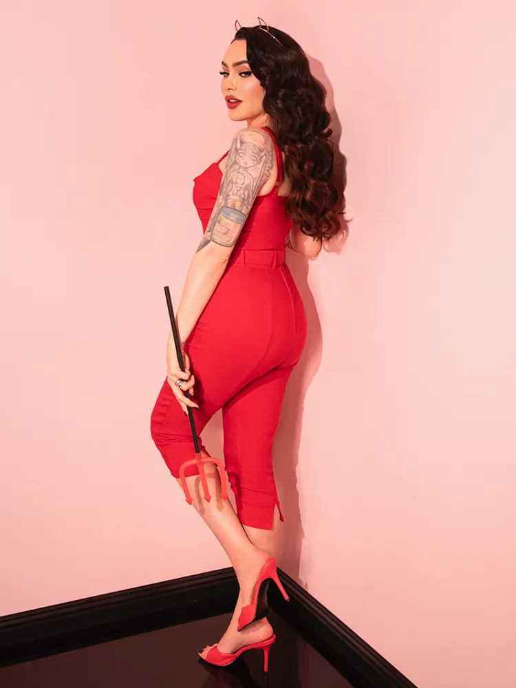 PRE-ORDER - Capri Pants in Red - Vixen by Micheline Pitt