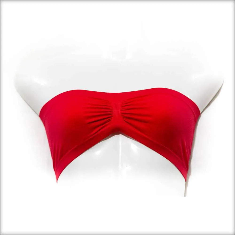 Red Sports Bra Strapless Non Padded