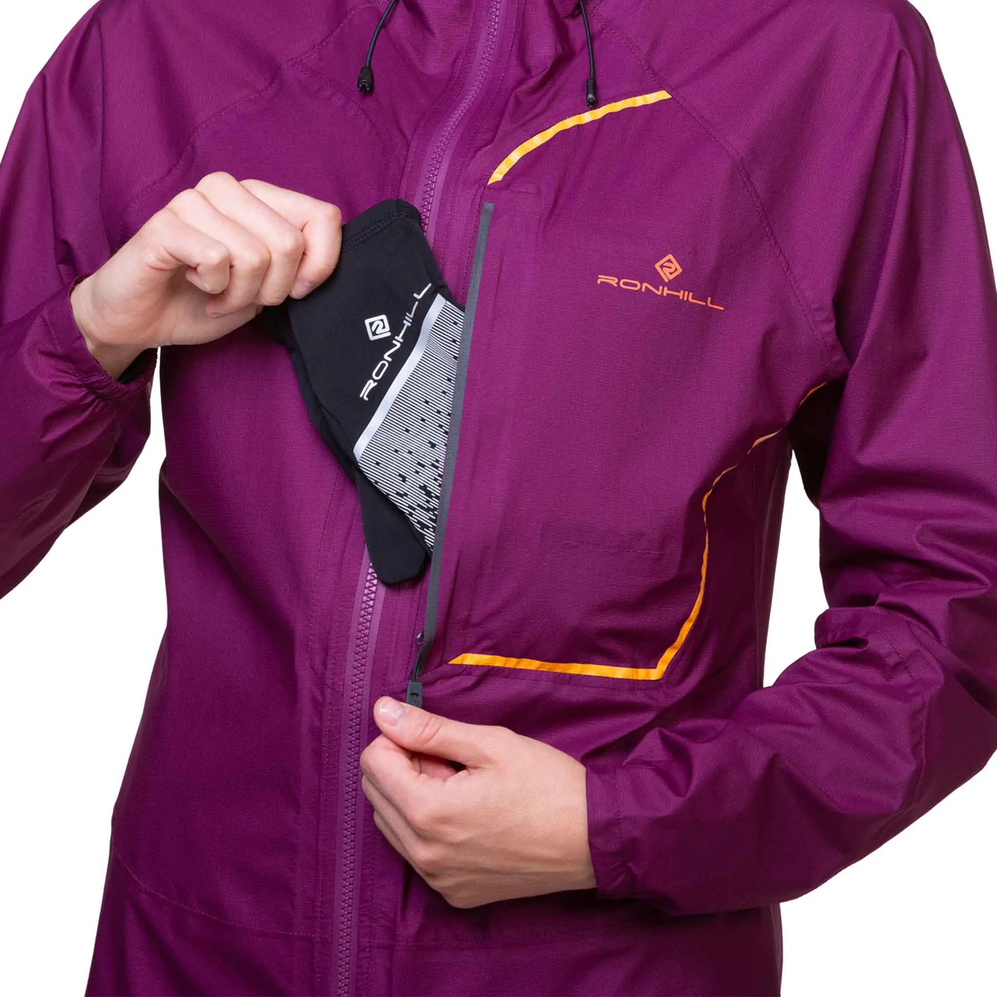 Ronhill | Women's Tech Fortify Jacket - Blackcurrant/Mango