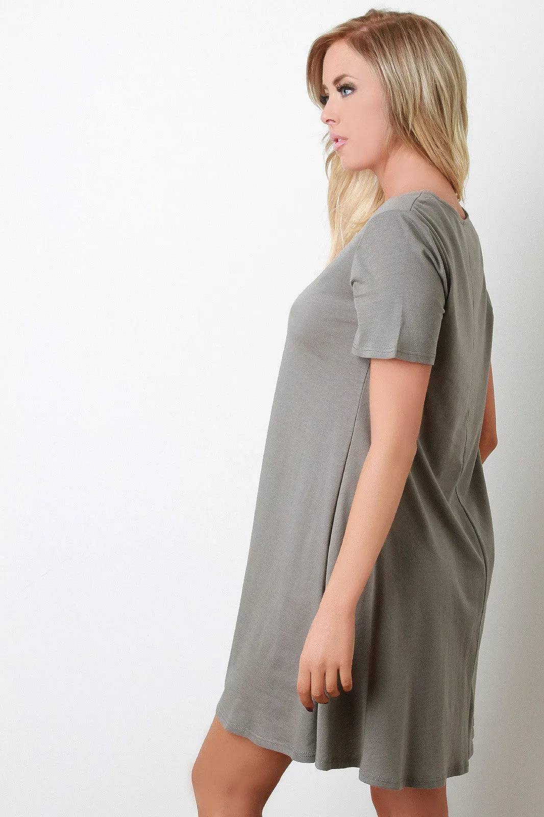 Short Sleeves Shift Tee Dress