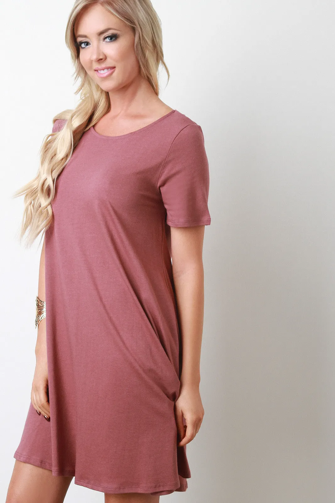 Short Sleeves Shift Tee Dress