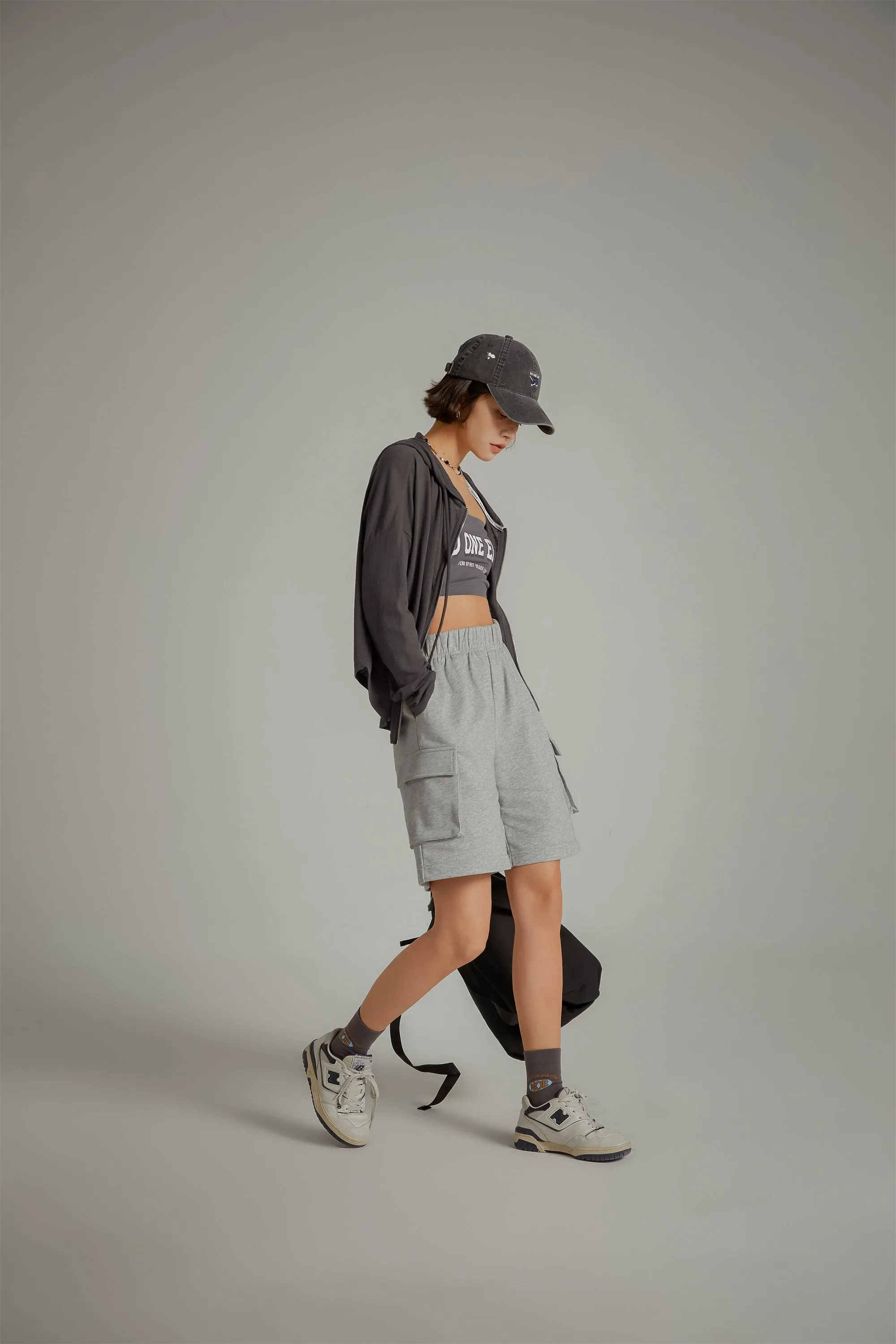 Side Pocket Wide Jogger Shorts