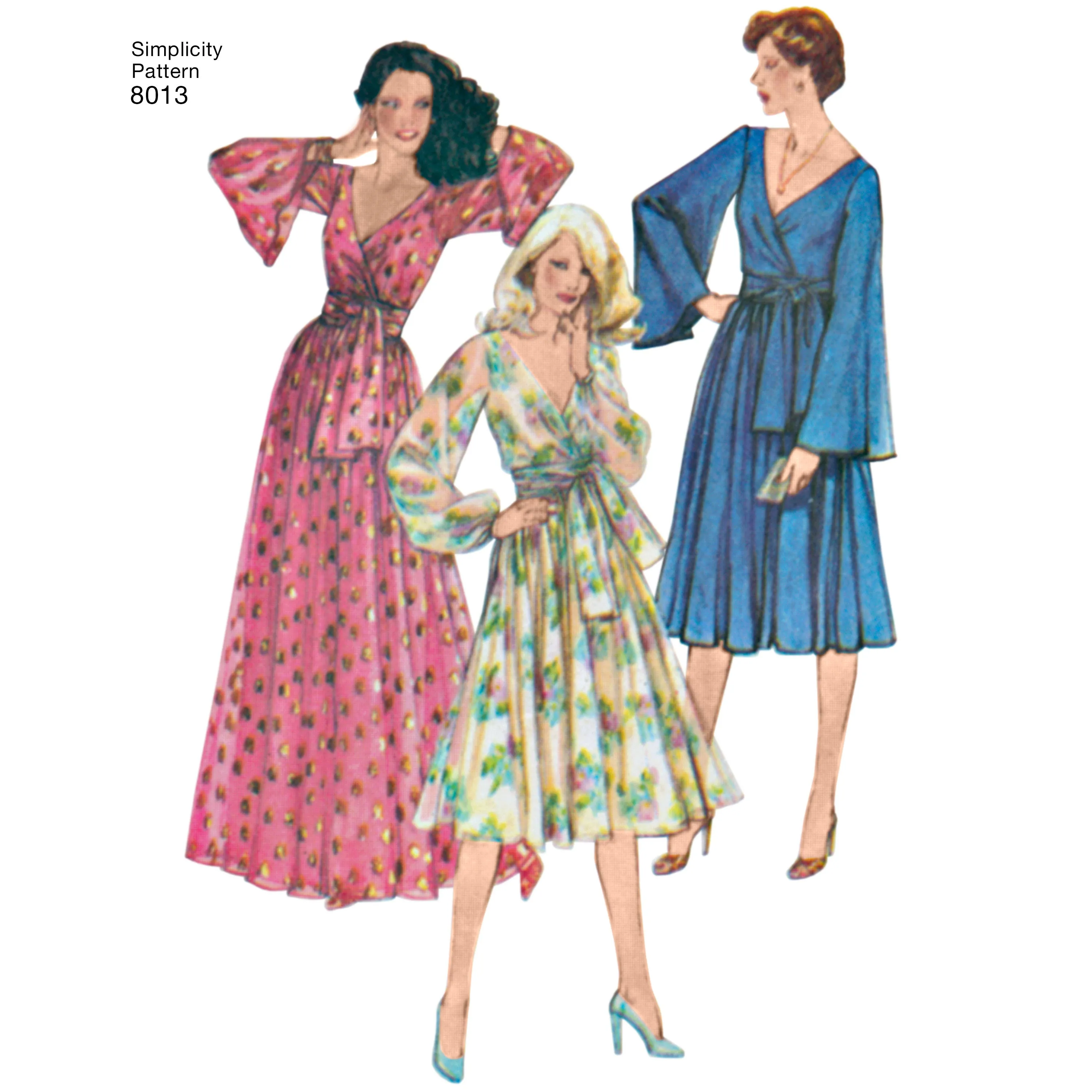 Simplicity Pattern 8013  Women's Vintage 1970's Dresses'