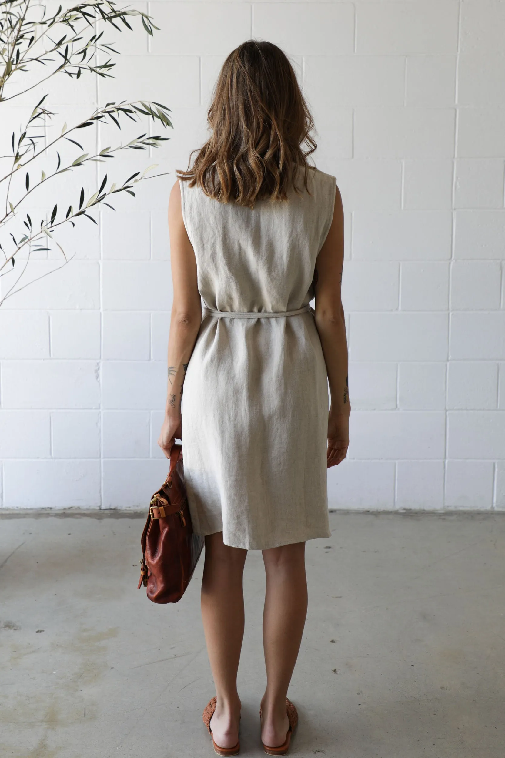 SOUTHSIDE LINEN WRAP DRESS