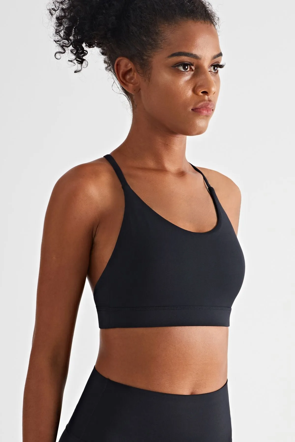 Spaghetti Straps Triangle Back Sports Bra