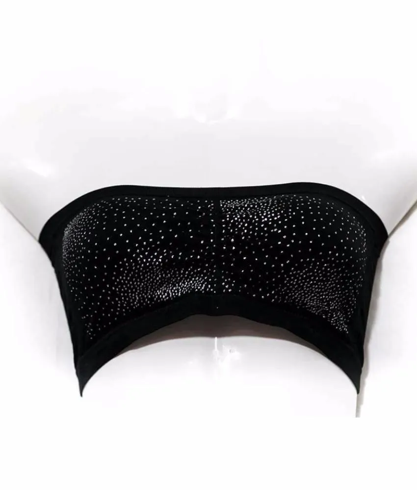 Strapless Diamond Padded Sports Bra Black