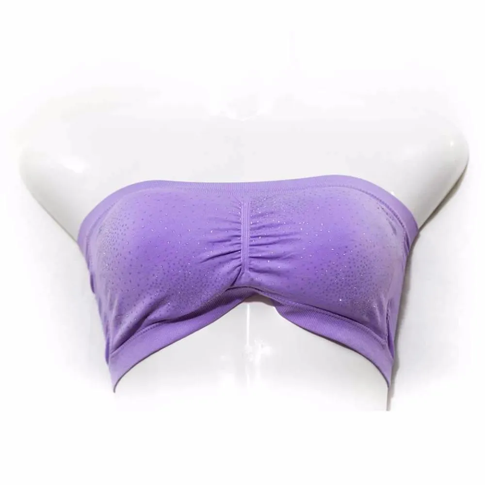 Strapless Diamond Padded Sports Bra Purple