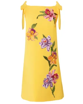 Taxi Cab Embellished Sleeveless Shift Dress