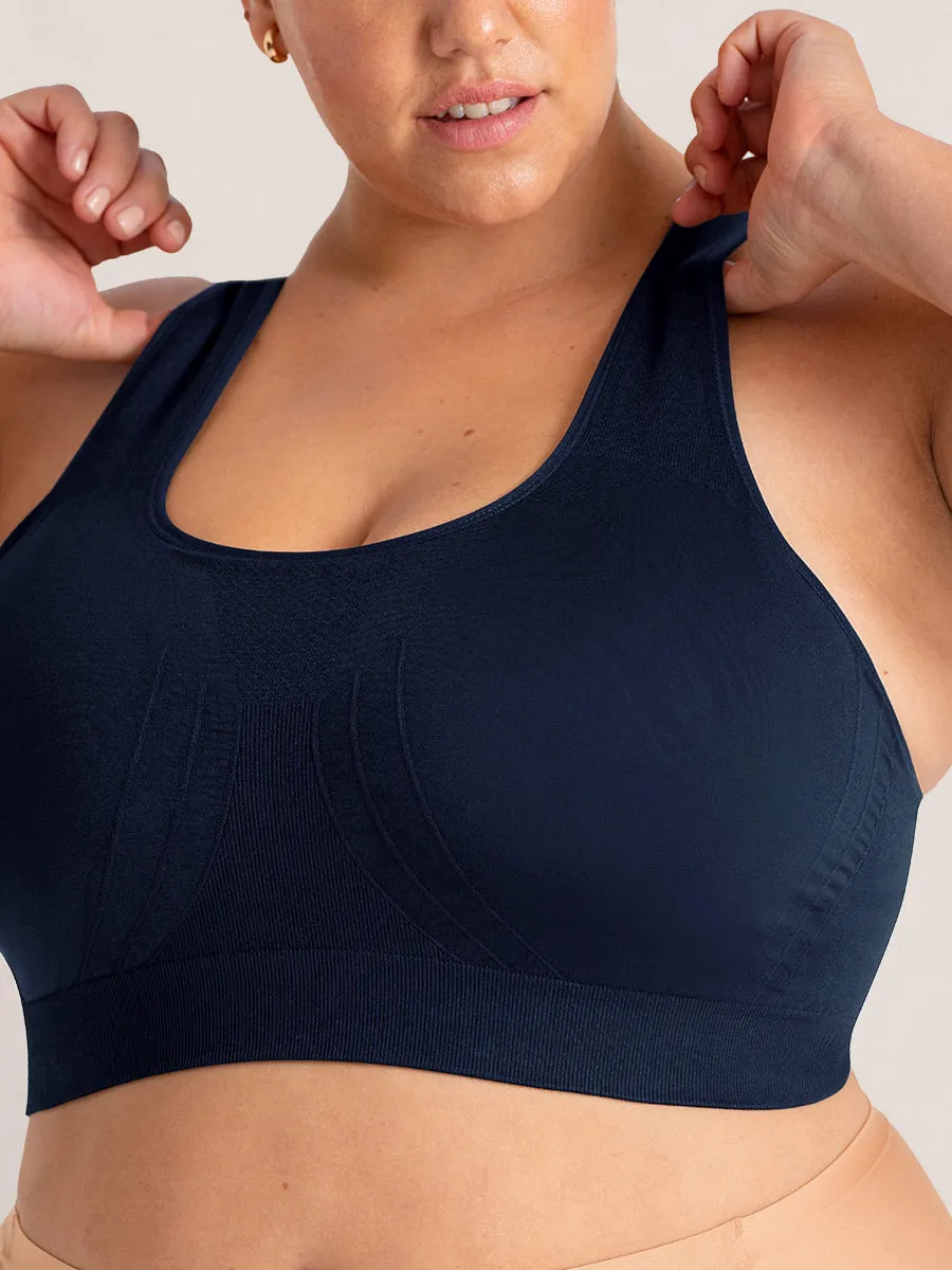 Truekind® 3-Pack Seamless Racerback Sports Bra