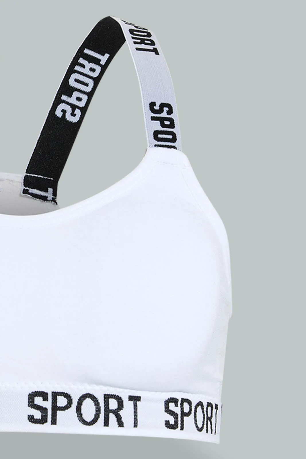 White And Black Padded Sports Bra (Pack of 2)