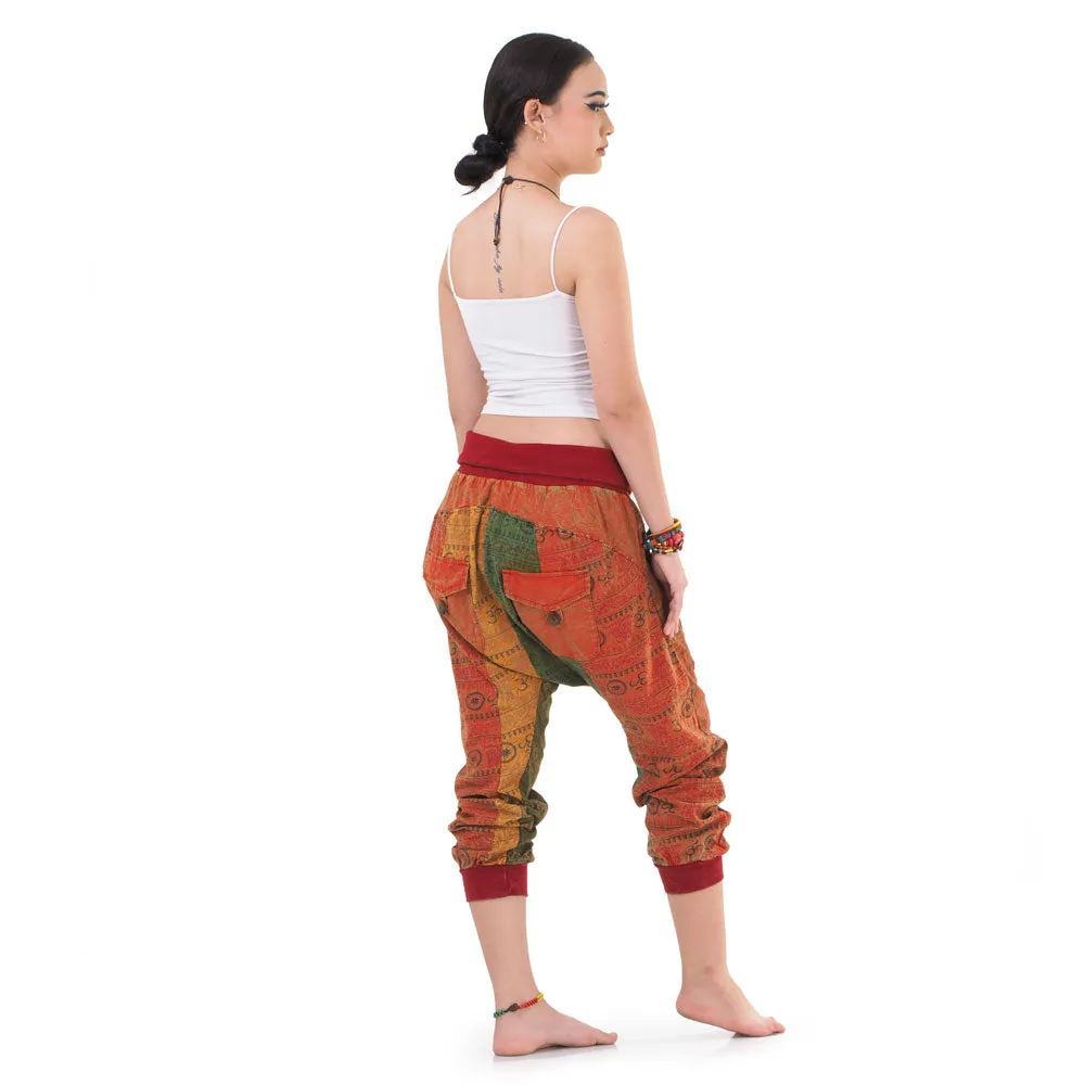 Women’s Patchwork Capri Harem Pants Sky Serenity