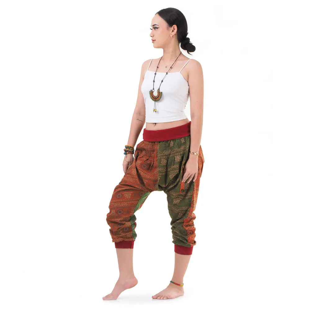 Women’s Patchwork Capri Harem Pants Sky Serenity