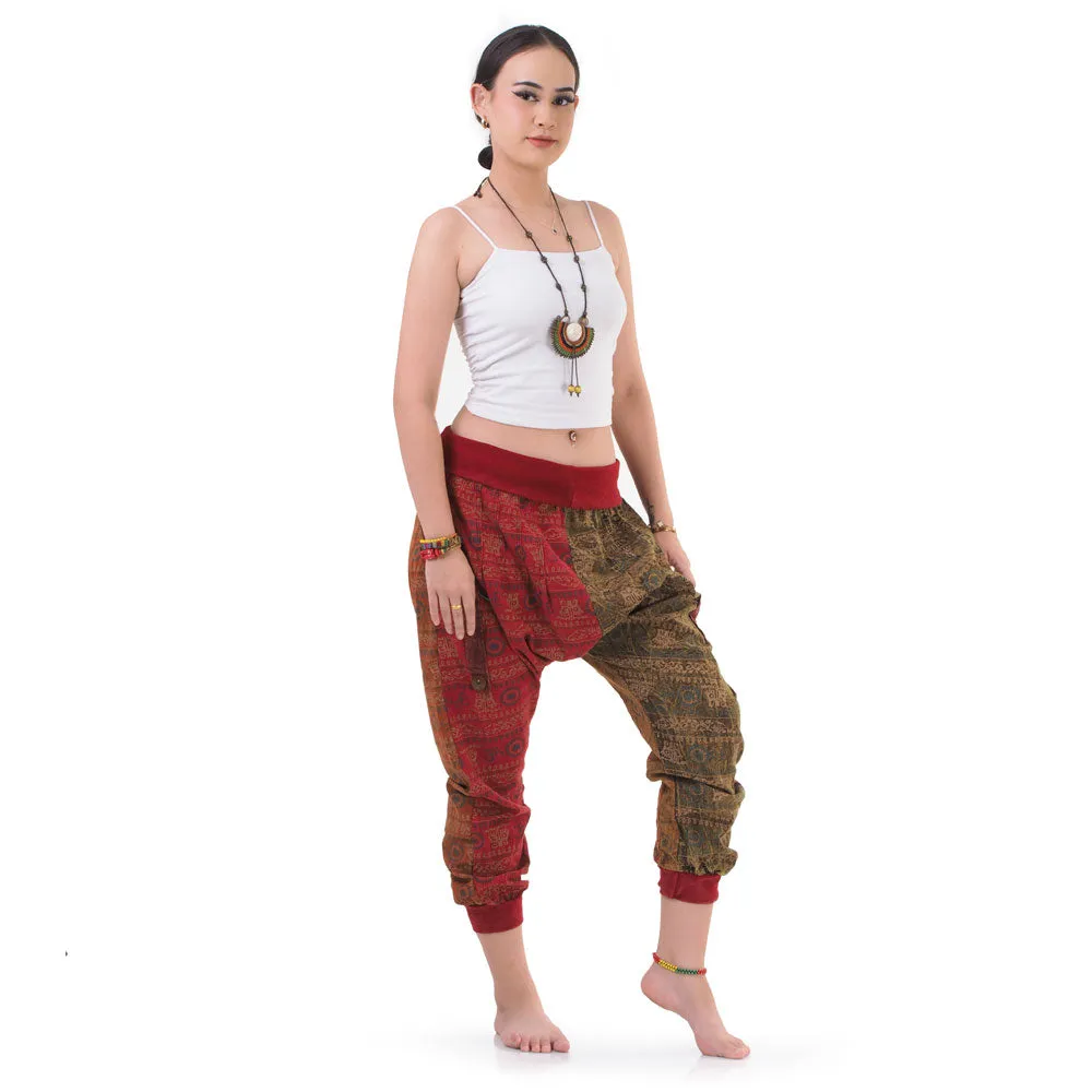 Women’s Patchwork Capri Harem Pants Sky Serenity