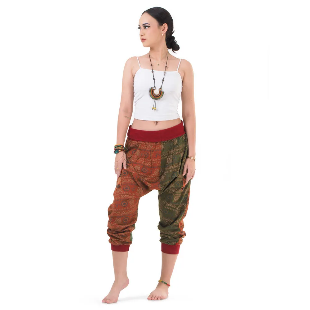 Women’s Patchwork Capri Harem Pants Sky Serenity